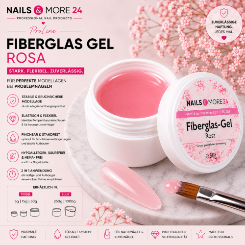 NAM24 - Fiberglas Gel Rosa | (5-250g)
